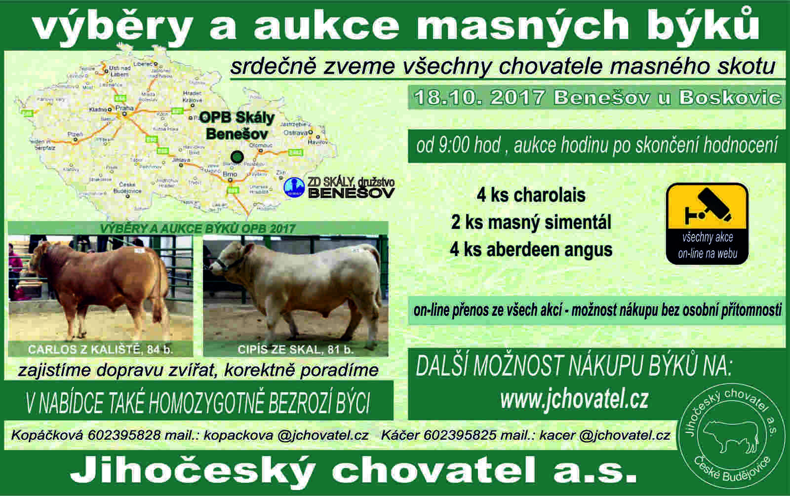 aukce býků OPB Benešov